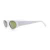 Womens Oval Color Mirror Rectangle Retro 90s Thick Temple Sunglasses