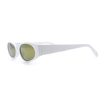Womens Oval Color Mirror Rectangle Retro 90s Thick Temple Sunglasses