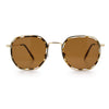 Double Rim Octagonal Classical Metal Rim Rectangular Hipster Sunglasses
