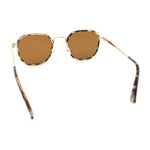 Double Rim Octagonal Classical Metal Rim Rectangular Hipster Sunglasses