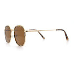 Double Rim Octagonal Classical Metal Rim Rectangular Hipster Sunglasses