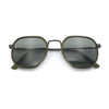 Double Rim Octagonal Classical Metal Rim Rectangular Hipster Sunglasses