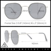 Double Rim Octagonal Classical Metal Rim Rectangular Hipster Sunglasses