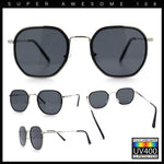 Double Rim Octagonal Classical Metal Rim Rectangular Hipster Sunglasses