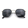 Double Rim Octagonal Classical Metal Rim Rectangular Hipster Sunglasses