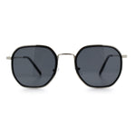 Double Rim Octagonal Classical Metal Rim Rectangular Hipster Sunglasses
