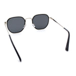 Double Rim Octagonal Classical Metal Rim Rectangular Hipster Sunglasses