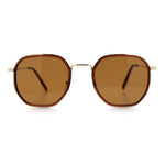 Double Rim Octagonal Classical Metal Rim Rectangular Hipster Sunglasses