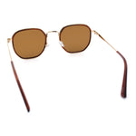 Double Rim Octagonal Classical Metal Rim Rectangular Hipster Sunglasses