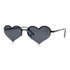 Womens Hippie Bubbly Heart Shape Half Rim Metal Lolita Sunglasses