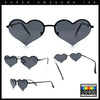 Womens Hippie Bubbly Heart Shape Half Rim Metal Lolita Sunglasses