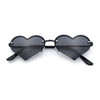 Womens Hippie Bubbly Heart Shape Half Rim Metal Lolita Sunglasses