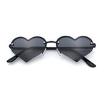 Womens Hippie Bubbly Heart Shape Half Rim Metal Lolita Sunglasses
