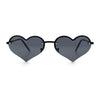 Womens Hippie Bubbly Heart Shape Half Rim Metal Lolita Sunglasses