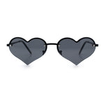 Womens Hippie Bubbly Heart Shape Half Rim Metal Lolita Sunglasses