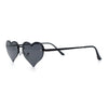 Womens Hippie Bubbly Heart Shape Half Rim Metal Lolita Sunglasses