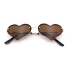 Womens Hippie Bubbly Heart Shape Half Rim Metal Lolita Sunglasses