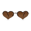 Womens Hippie Bubbly Heart Shape Half Rim Metal Lolita Sunglasses
