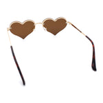 Womens Hippie Bubbly Heart Shape Half Rim Metal Lolita Sunglasses