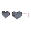 Womens Hippie Bubbly Heart Shape Half Rim Metal Lolita Sunglasses