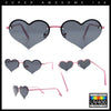 Womens Hippie Bubbly Heart Shape Half Rim Metal Lolita Sunglasses