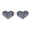 Womens Hippie Bubbly Heart Shape Half Rim Metal Lolita Sunglasses