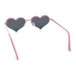 Womens Hippie Bubbly Heart Shape Half Rim Metal Lolita Sunglasses