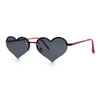 Womens Hippie Bubbly Heart Shape Half Rim Metal Lolita Sunglasses