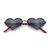 Womens Hippie Bubbly Heart Shape Half Rim Metal Lolita Sunglasses