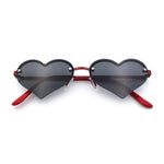 Womens Hippie Bubbly Heart Shape Half Rim Metal Lolita Sunglasses