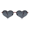 Womens Hippie Bubbly Heart Shape Half Rim Metal Lolita Sunglasses