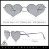 Womens Hippie Bubbly Heart Shape Half Rim Metal Lolita Sunglasses