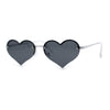 Womens Hippie Bubbly Heart Shape Half Rim Metal Lolita Sunglasses