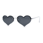 Womens Hippie Bubbly Heart Shape Half Rim Metal Lolita Sunglasses
