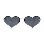 Womens Hippie Bubbly Heart Shape Half Rim Metal Lolita Sunglasses