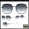 Womens Curved Concave Face Rectangle Oversized Metal Rim Sunglasses