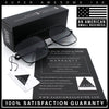 Womens Curved Concave Face Rectangle Oversized Metal Rim Sunglasses