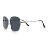 Womens Curved Concave Face Rectangle Oversized Metal Rim Sunglasses