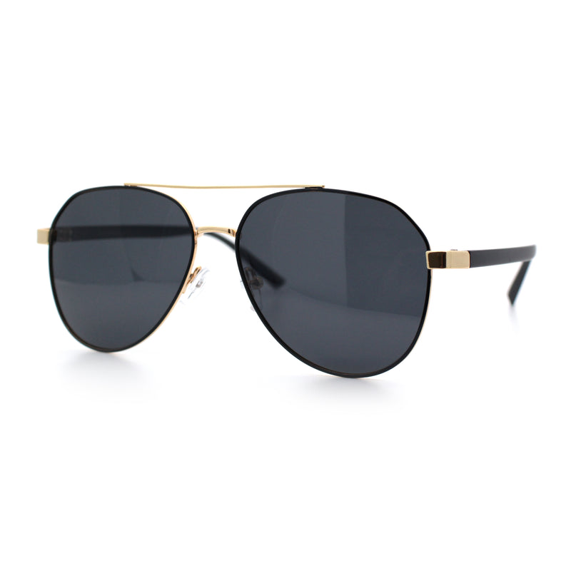 Mens Antiglare Polarized Lens Iconic Officer Metal Rim Pilots Sunglasses