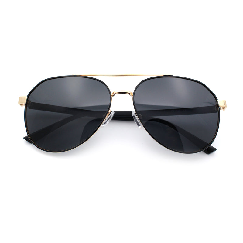 Mens Antiglare Polarized Lens Iconic Officer Metal Rim Pilots Sunglasses