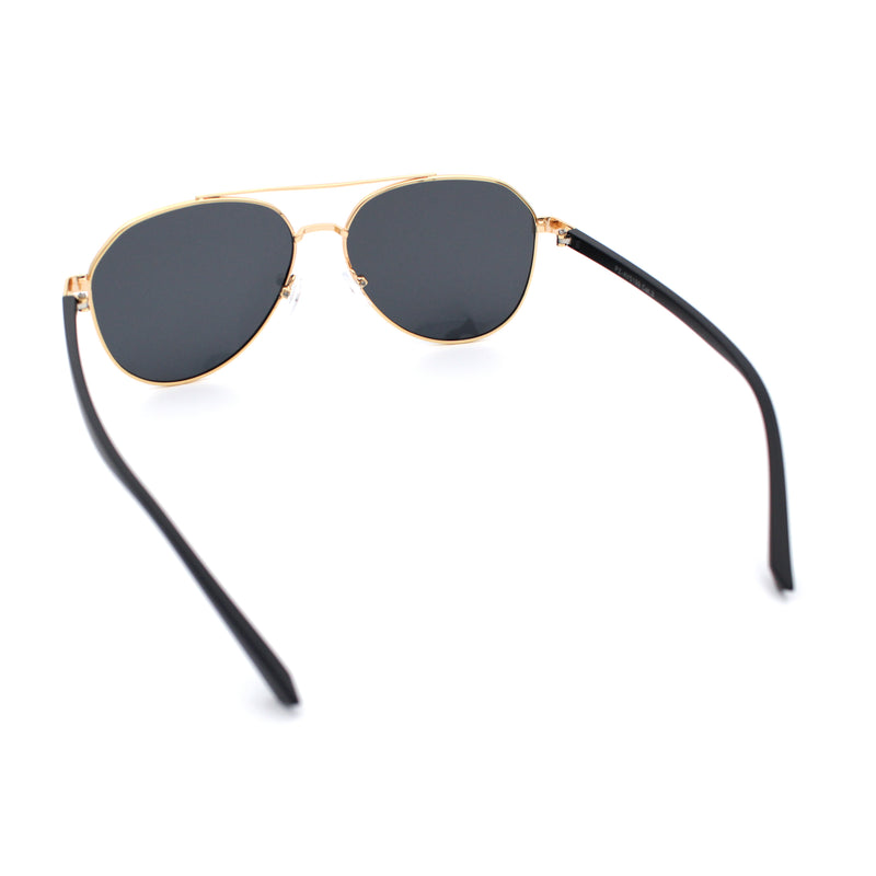 Mens Antiglare Polarized Lens Iconic Officer Metal Rim Pilots Sunglasses