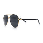 Mens Antiglare Polarized Lens Iconic Officer Metal Rim Pilots Sunglasses