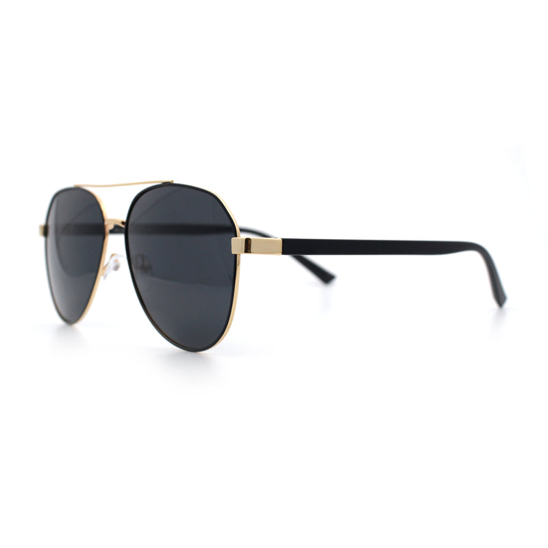 Mens Antiglare Polarized Lens Iconic Officer Metal Rim Pilots Sunglasses