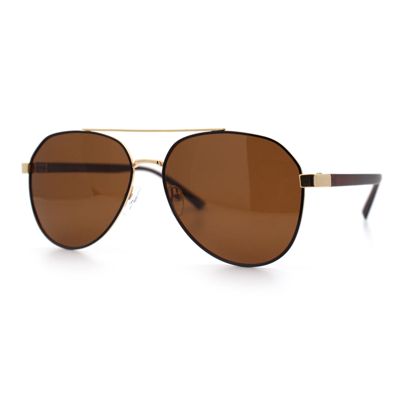 Mens Antiglare Polarized Lens Iconic Officer Metal Rim Pilots Sunglasses