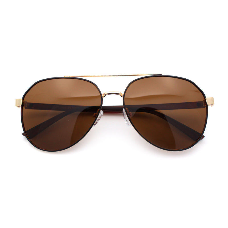 Mens Antiglare Polarized Lens Iconic Officer Metal Rim Pilots Sunglasses