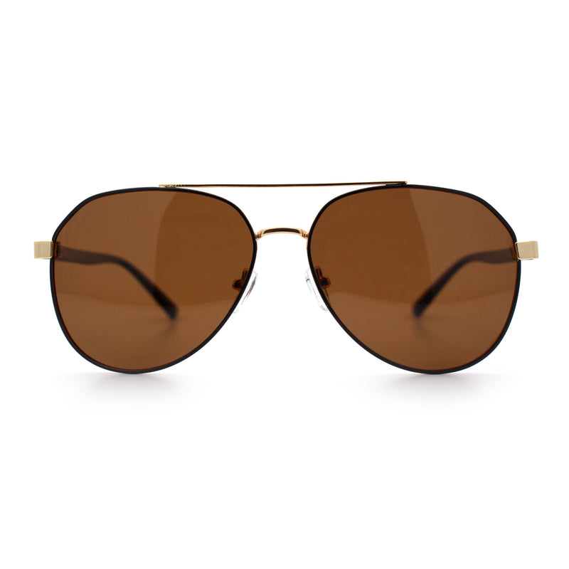 Mens Antiglare Polarized Lens Iconic Officer Metal Rim Pilots Sunglasses