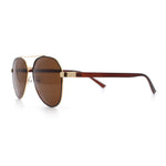 Mens Antiglare Polarized Lens Iconic Officer Metal Rim Pilots Sunglasses