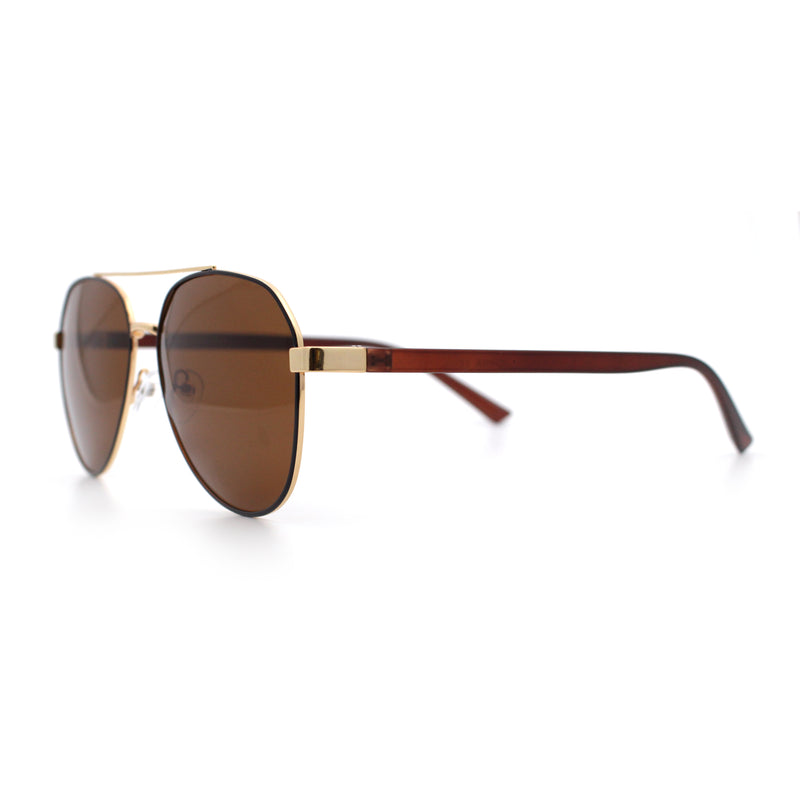 Mens Antiglare Polarized Lens Iconic Officer Metal Rim Pilots Sunglasses