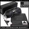 Mens Antiglare Polarized Lens Iconic Officer Metal Rim Pilots Sunglasses
