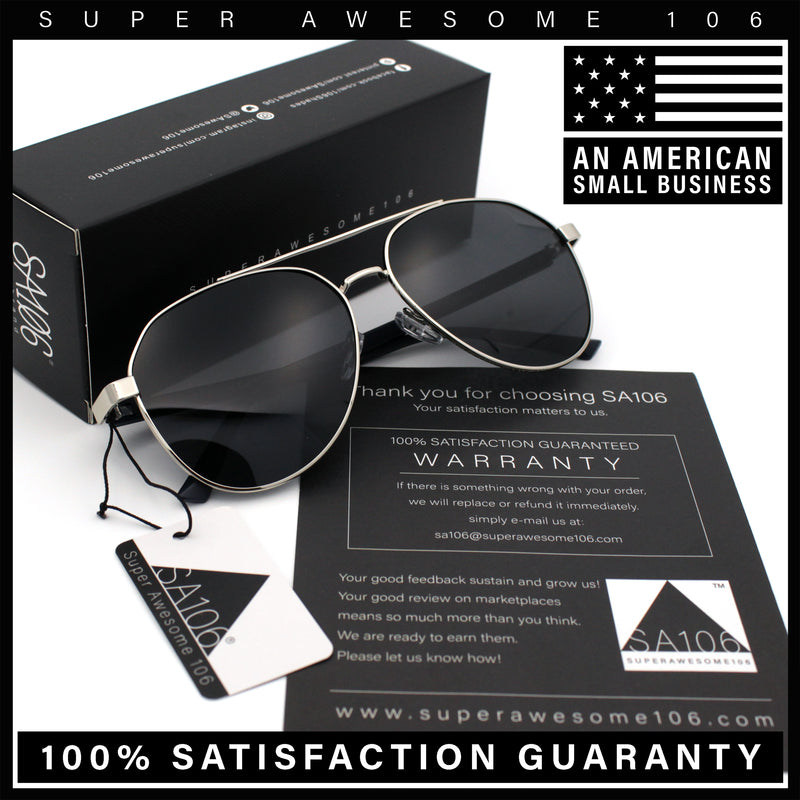Mens Antiglare Polarized Lens Iconic Officer Metal Rim Pilots Sunglasses